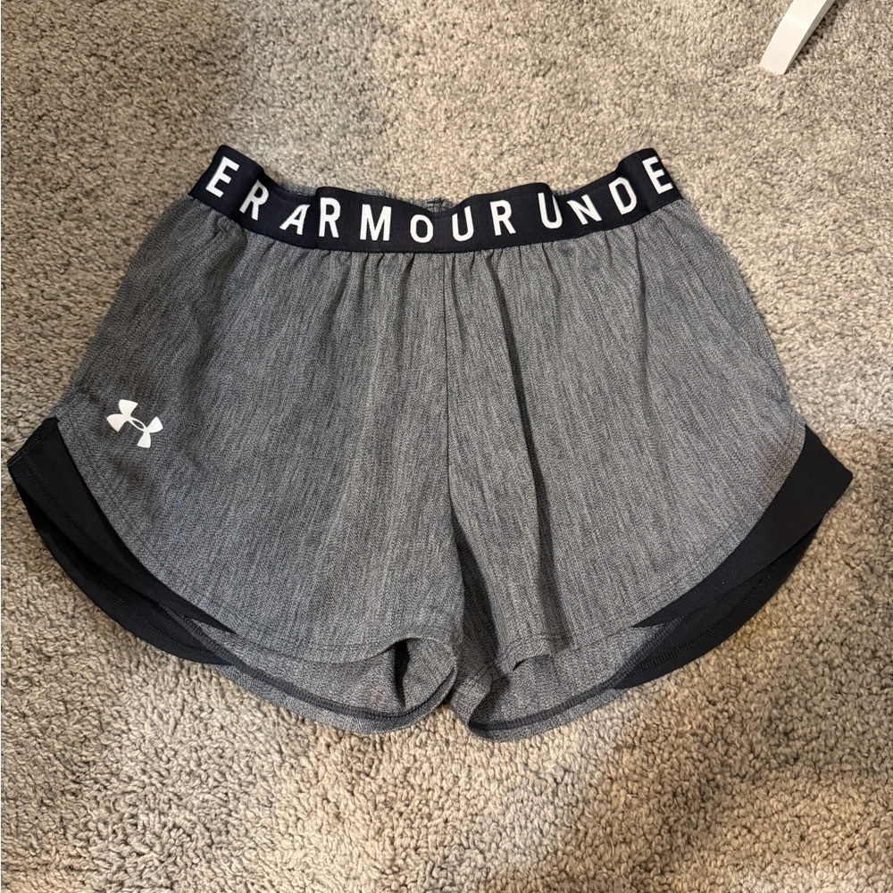 Under Armour Women's Black and Gray Athletic Shorts